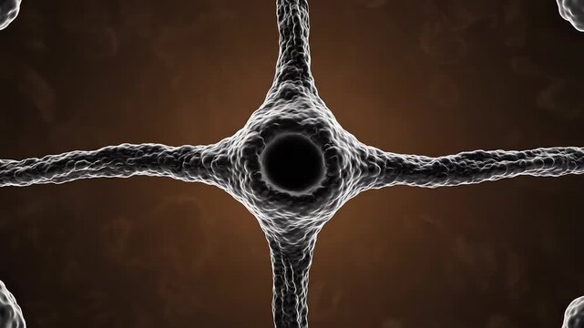 Abstract Neuron Cell Showing Synaptic Connection Failure and Memory Loss Related to Alzheimer and Dementia Disease