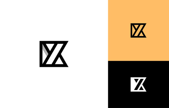 Letters ZK Monogram Template. Letters NM or ZK Monogram Logo Design,  Modern Minimal Initial Letter mark.