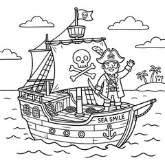 Pirate captain on a smiling sea adventure © rafsanwd