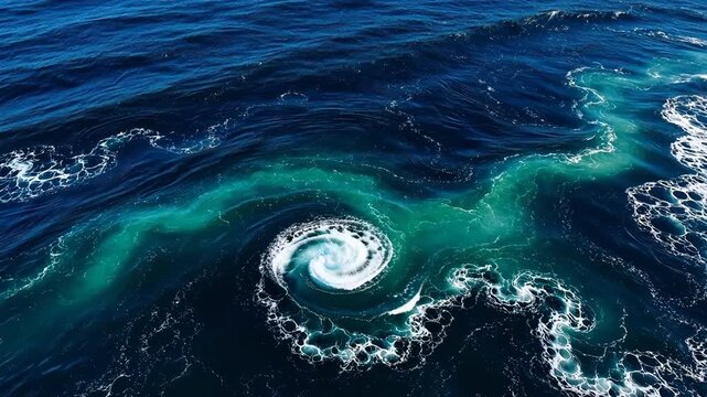 Aerial view of ocean wave patterns