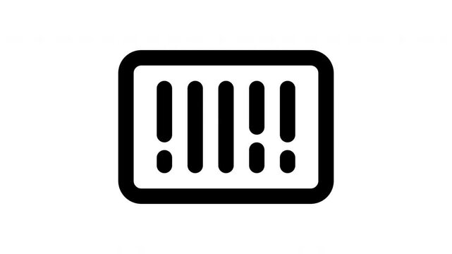 bar code animated Line Icons Premium 4K, Modern Minimal Outline Motion Graphics Collection