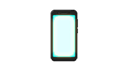 Naklejka premium Modern Smartphone Device Displaying Bright Screen Isolated.