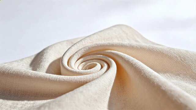 Closeup of a beige fabric in spiral