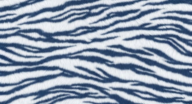 seamless tiger fur pattern in white and icy blue color
