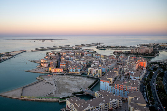 Venetian bridge in the Qanat Quartier at the Pearl in Doha, Qatar	