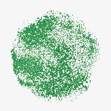 Green round paint stamp collage element