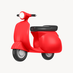 Red motorcycle, 3D EV vehicle illustration © Rawpixel.com
