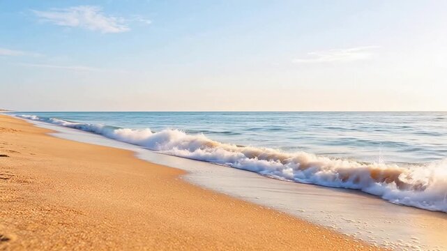 Beach with gentle waves and sand