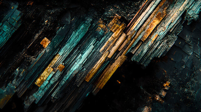 Raw molybdenum ore crystals on black shale with metallic reflections,showcasing strategic mineral resources and clean energy materials for industrial use.