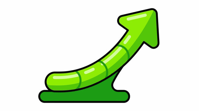 A shiny green arrow pointing upward
