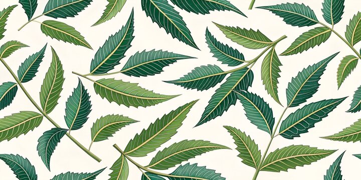 seamless neem leaf pattern
