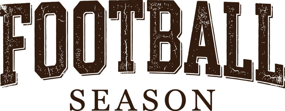 Football Season Vintage Typography Design for Sports Fans T-Shirt and Apparel