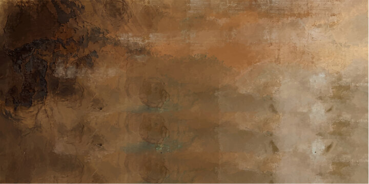 An abstract expressionist painting with textured brushstrokes and a muted color palette of browns and ochres evokes a sense of depth and contemplation.