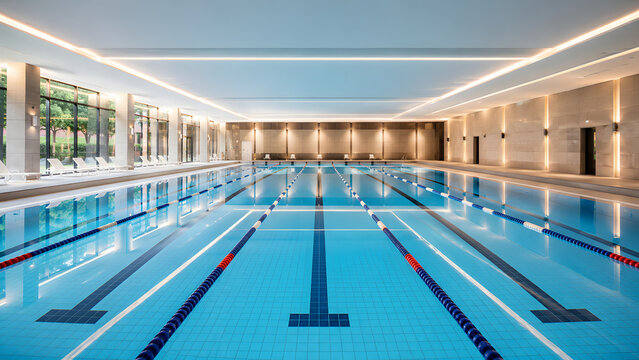 Indoor Pool With Calm Blue Water