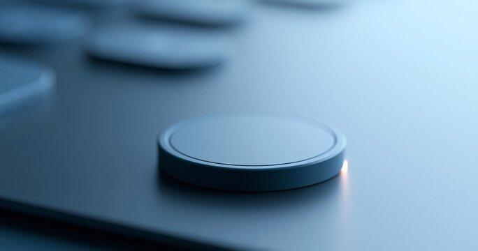 Close-up of modern circular control knob