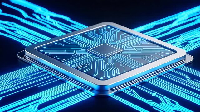 Microchip with glowing circuitry