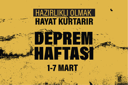March 1-7 is Earthquake Week. Earthquakes in T&uuml;rkiye. 1-7 mart deprem haftası.