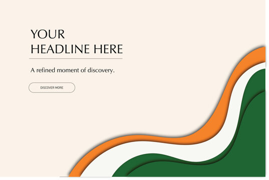 indian tricolor layered wave banner template abstract patriotic background for promotion and advertising