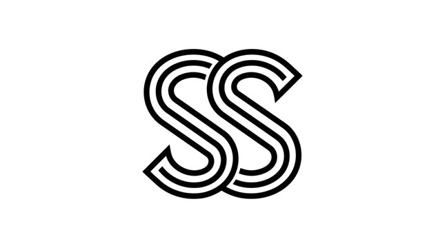 Black and white SS letter monogram logo.