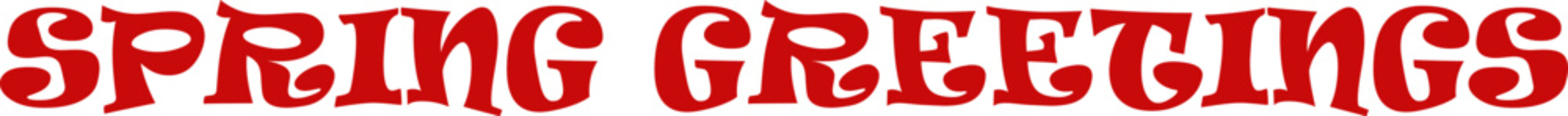 Retro spring greetings typography design in red on white background © fatimatz