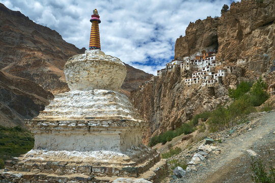 Zanskar, Ladakh - Phuktal Monastery or Phugtal Gompa is a Buddhist monastery located in the remote Lungnak Valley in south-eastern Zanskar, Ladakh, India