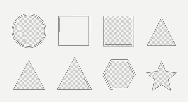 Geometric Frames: Circle, Square, Triangle, Hexagon, Star Shapes