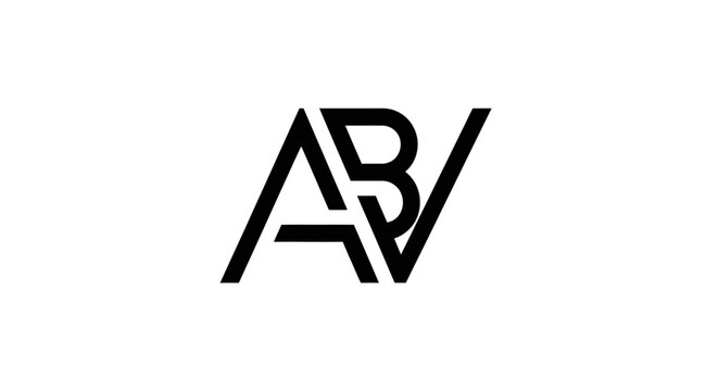 Geometric interlocking letters ABV monogram logo design.