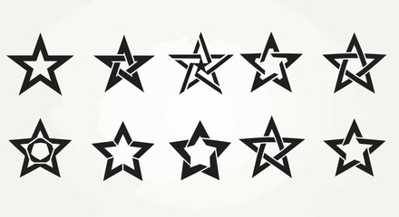 Obraz premium Star Silhouettes Collection - Geometric Patterns and Designs