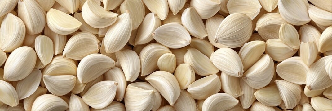 Fresh Sliced Garlic Cloves Arranged in a Top Angle Flatlay Seamless Abstract Wallpaper Texture 4K