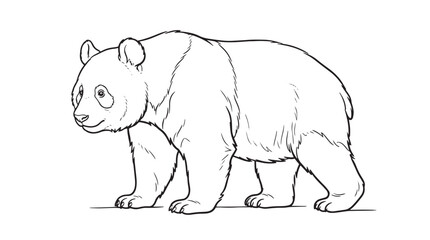 Minimalist giant panda line art vector, hand drawn black and white panda bear illustration, simple animal sketch for coloring book or logo design © Toqeer
