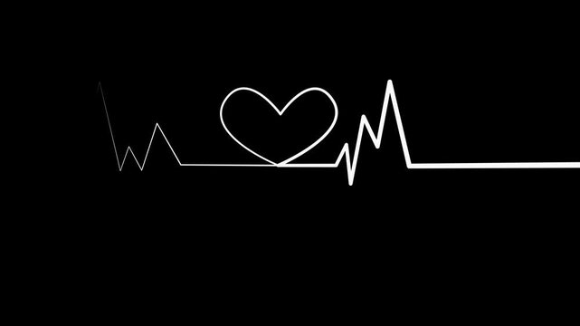 Realistic Medical ECG Line Animation with Cardiac Pulse Monitoring