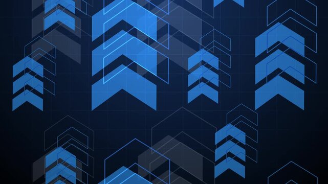 Abstract geometric arrows pattern grid background modern tech style upward chevrons layered animation