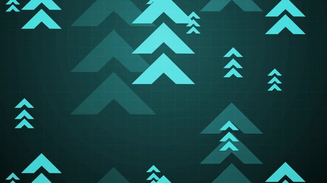 Abstract background with upward-pointing arrow shapes in varying shades animation