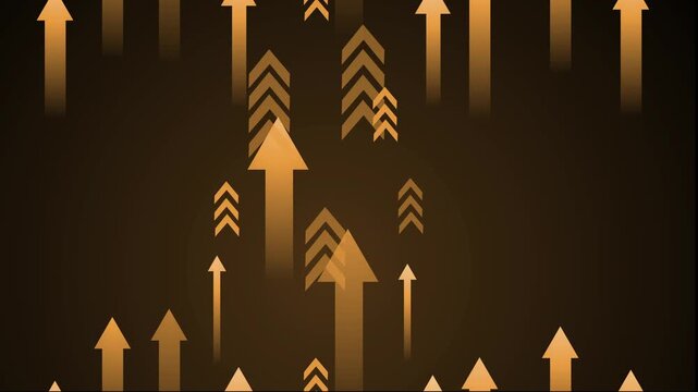 Abstract arrows pointing upward on dark gradient background, symbolizing growth and progress animation