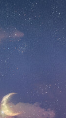 Fototapeta na wymiar Crescent moon sky iPhone wallpaper, aesthetic design