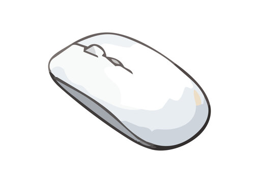 Item-style minimalist desktop computer illustration, elegant watercolor PC monitor with glossy textures and soft bleeds for creative technology branding ／ シズル感のあるパソコン・周辺機器のイラスト