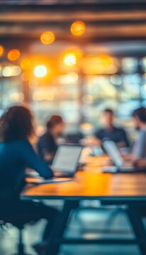 Dynamic Team Collaboration in a Modern Boardroom with Technology and Laptops for Effective Meetings