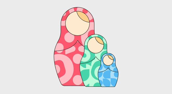 Matryoshka Dolls: Russian Nesting Dolls, Traditional Folk Art, Stacked Toys