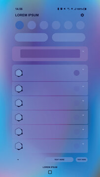 Modern Mobile Application UI Screen Template with Gradient Background