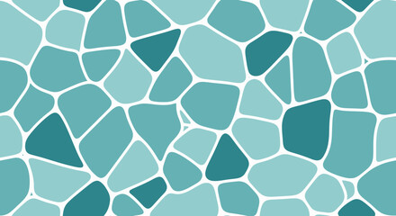 Obraz premium Geometric Mosaic Pattern, Teal and Aqua Blocks, White Grout
