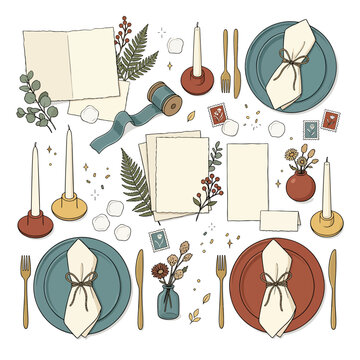 Table Setting with Place Cards Dinner.