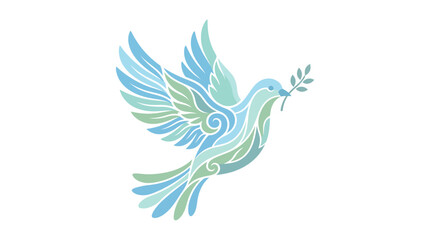 Fototapeta premium Stylized Dove Illustration with Olive Branch