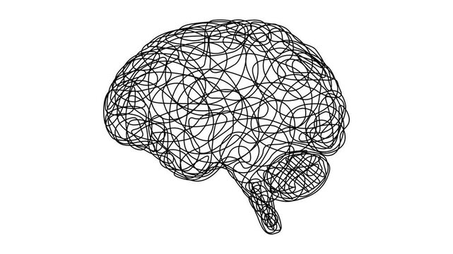 Brain Chaos Mental Confusion and Cognitive Overload Animation