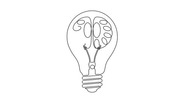 Artificial Intelligence Idea and Innovation Lightbulb Brain Animation