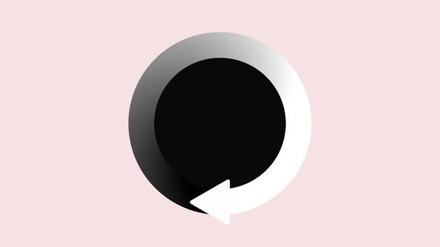White Rotating Arrow Buffering Icon Animation on Pink Background