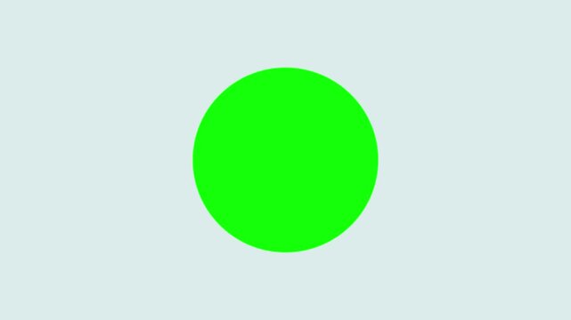Green Dot Scaling Up and Expanding on White Background