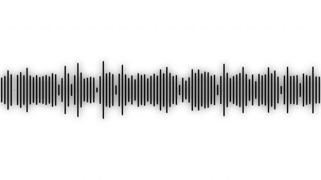 sound Audio waveform animation with transparent background, sound wave audio wave form isolate background with alpha channel, 4k video.
