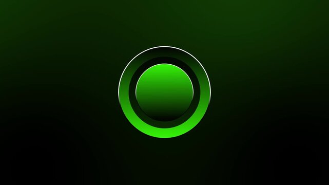 Circle neon animation spins green ring vector lines. Chrome circle neon animation details shiny metallic edges. Minimal circle neon animation loops clean electronic design backdrops.