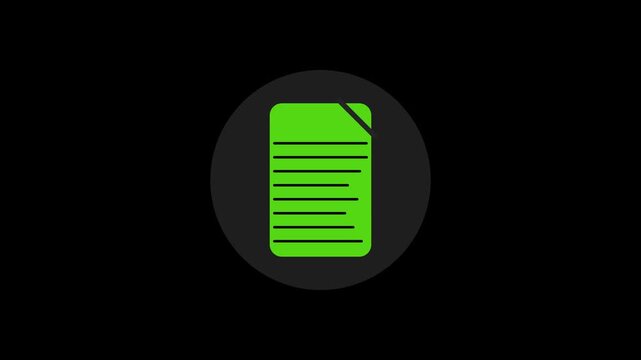Paper animation designs flat corporate document graphics. Green paper animation details clean file page models. Creative paper animation loops business management database screens.