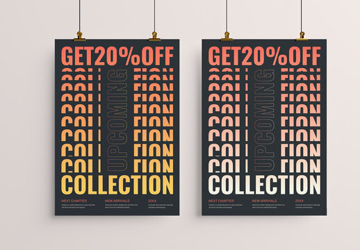 Modern Swiss Style Poster Layout with Typography for Fashion Sale